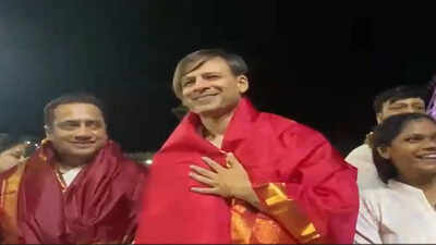 Vivek Oberoi Shamita Shetty Tirumala visit; Actors offer prayers at Sri Venkateswara Swamy Temple