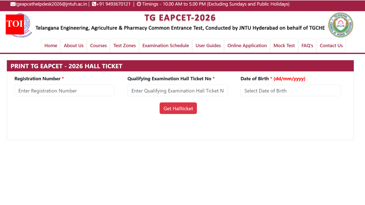 TS EAMCET 2026 hall ticket released at eapcet.tgche.ac.in: Direct link to download admit card here