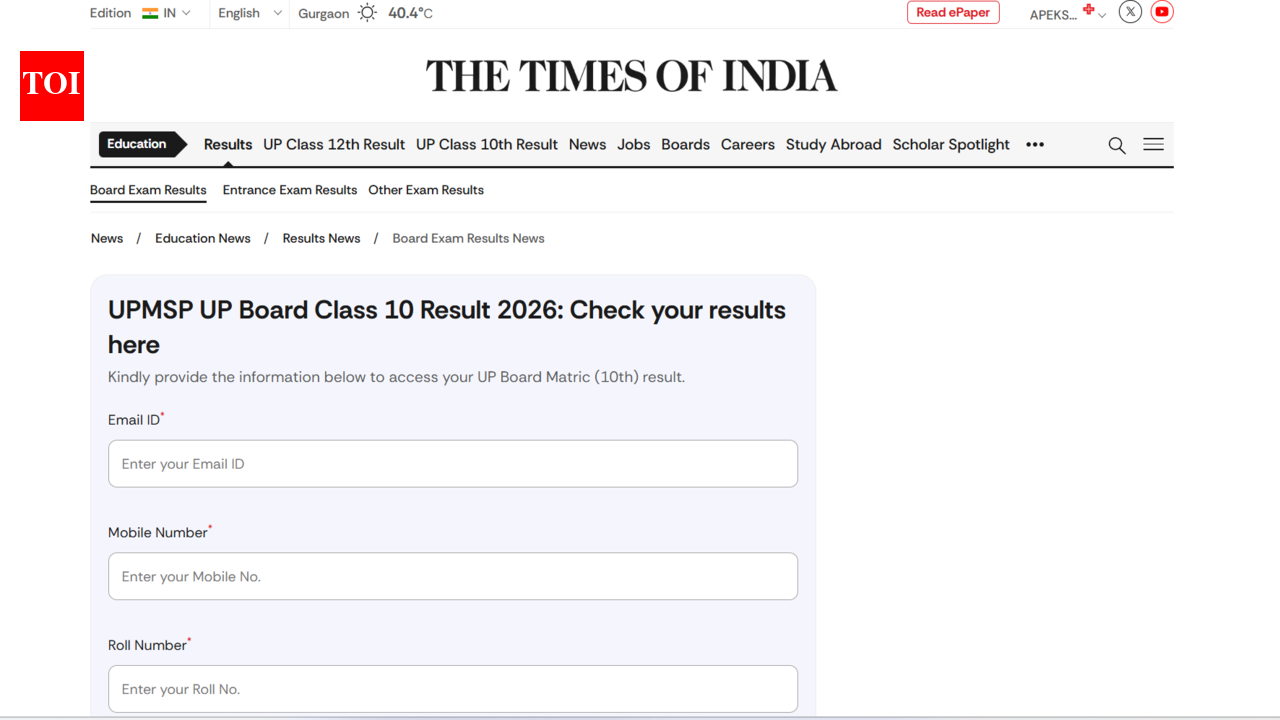 UP Board result 2026 released: Official UPMSP website crashes; direct link to check Class 10, 12 scores on TOI portal