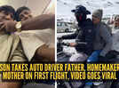'Unke chehre ki&hellip; khushi meri life ki sabse badi achievement thi': Son takes auto driver father, homemaker mother on first flight, video goes viral