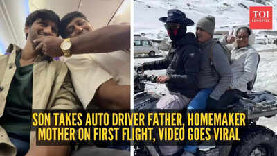 'Unke chehre ki… khushi meri life ki sabse badi achievement thi': Son takes auto driver father, homemaker mother on first flight, video goes viral