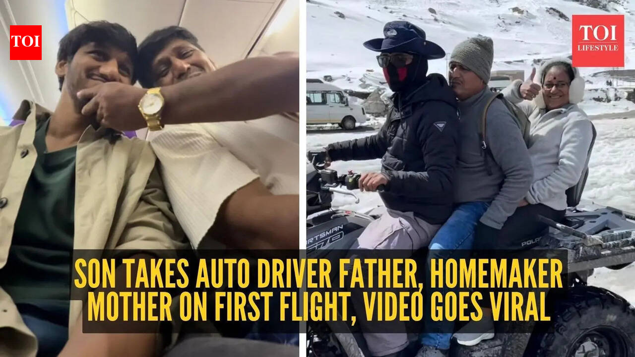 ‘Unke chehre ki… khushi meri life ki sabse badi achievement thi’: Son takes auto driver father, homemaker mother on first flight, video goes viral – The Times of India
