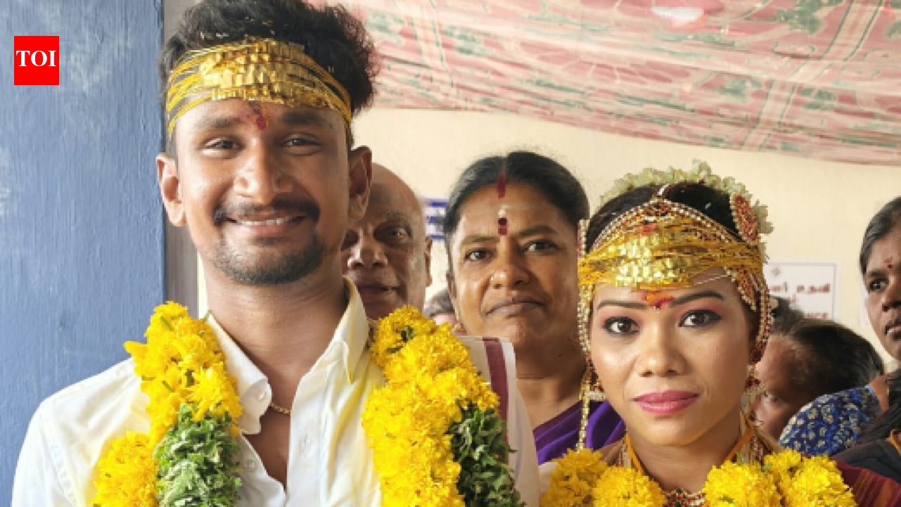 Newlyweds cast votes immediately after wedding in Gudiyatham