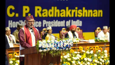 VP highlights India’s global role during Covid at AIIMS R’kesh convocation