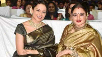 When Rekha gifted Kangana Ranaut a stunning gold and black Kanjeevaram saree and called her 'daughter'