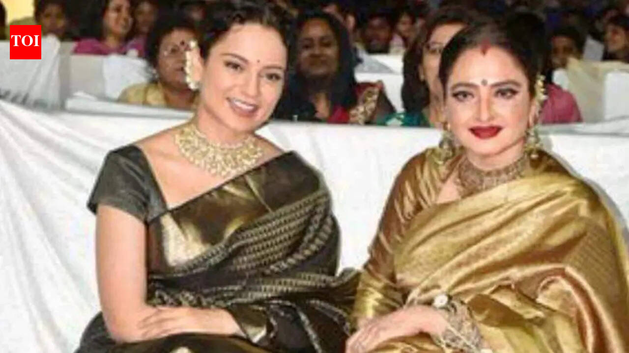 When Rekha gifted Kangana Ranaut a stunning gold and black Kanjeevaram saree and called her 'daughter'
