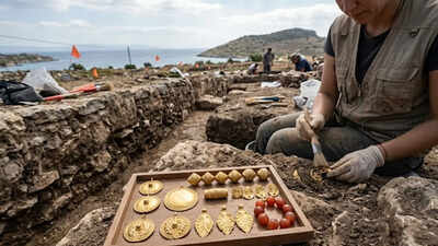 Rare 3,500-year-old Bronze Age gold jewellery unearthed in Aegina