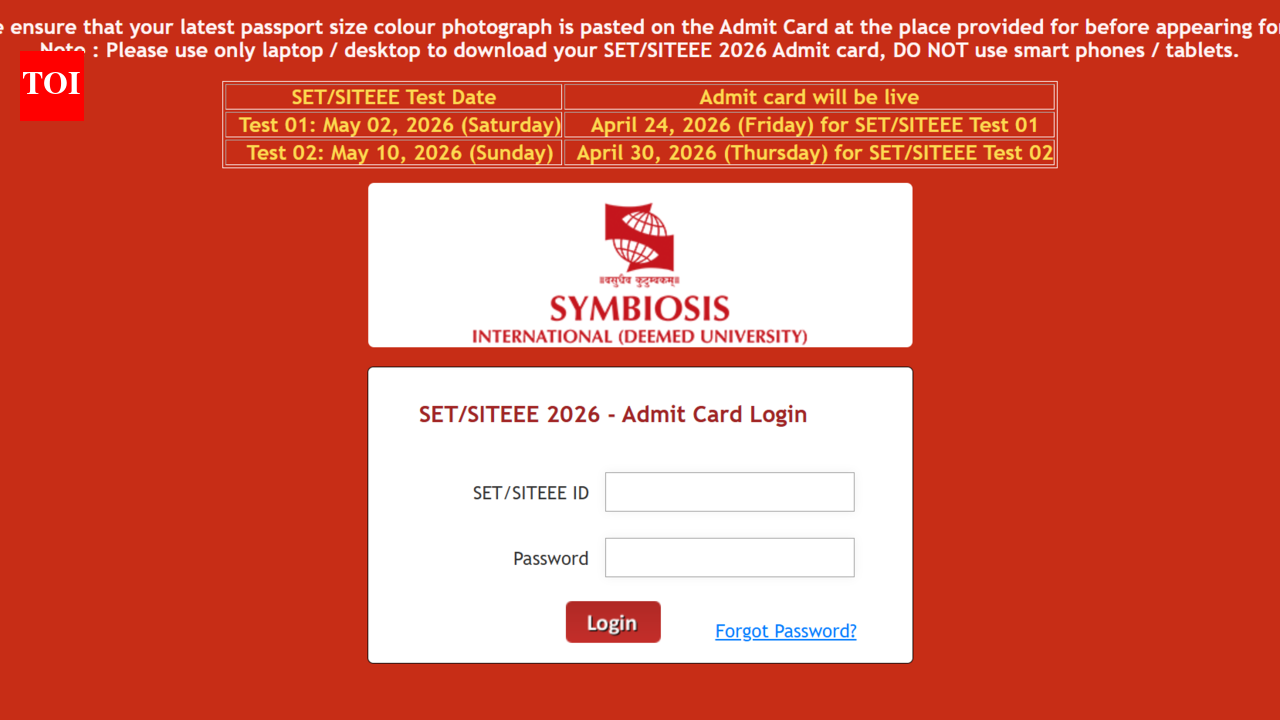 SITEEE 2026 Phase 1 admit card released at set-test.org: Direct link to download hall ticket here