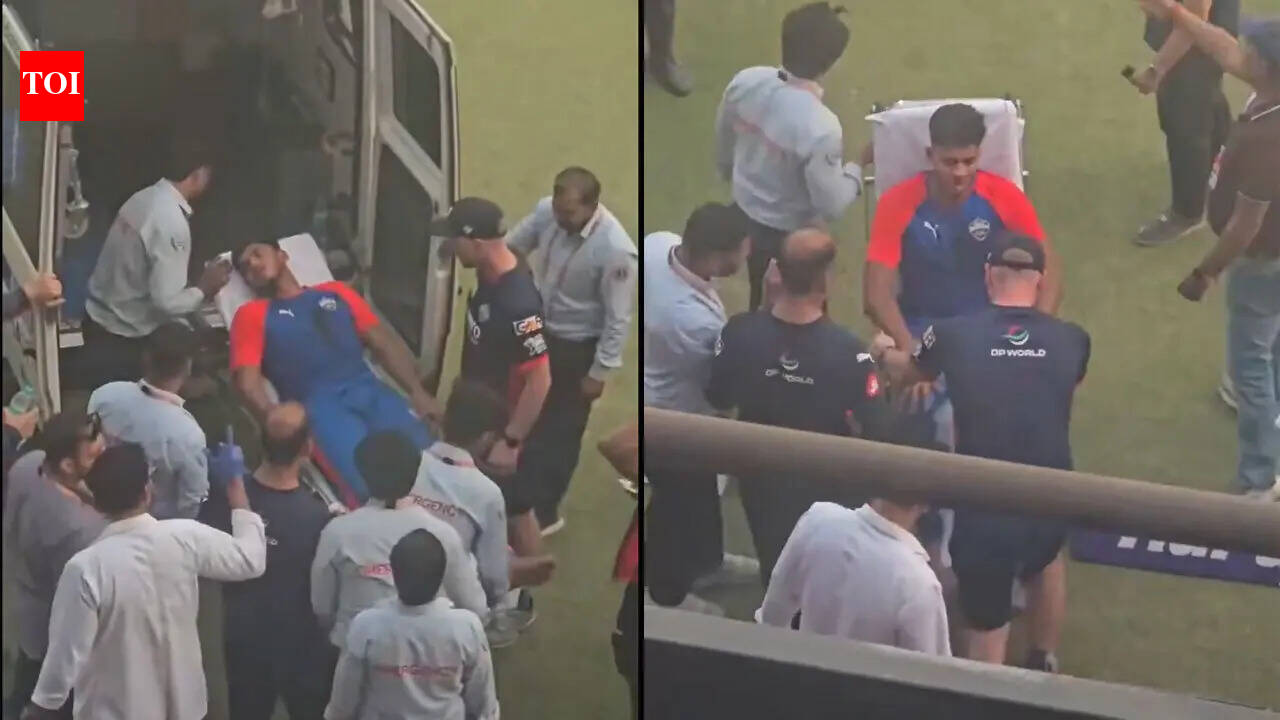 IPL 2026 | Scary scenes! Delhi Capitals net bowler badly hit, stretchered off in ambulance ahead of PBKS clash - WATCH