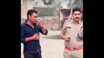 Home guard posted in Nuh smokes wearing SI uniform for reels, suspended