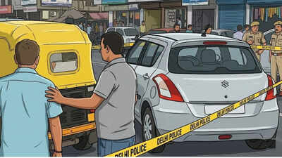 Auto-rickshaw damaged after being hit by car in East Delhi’s Shakarpur, driver injured