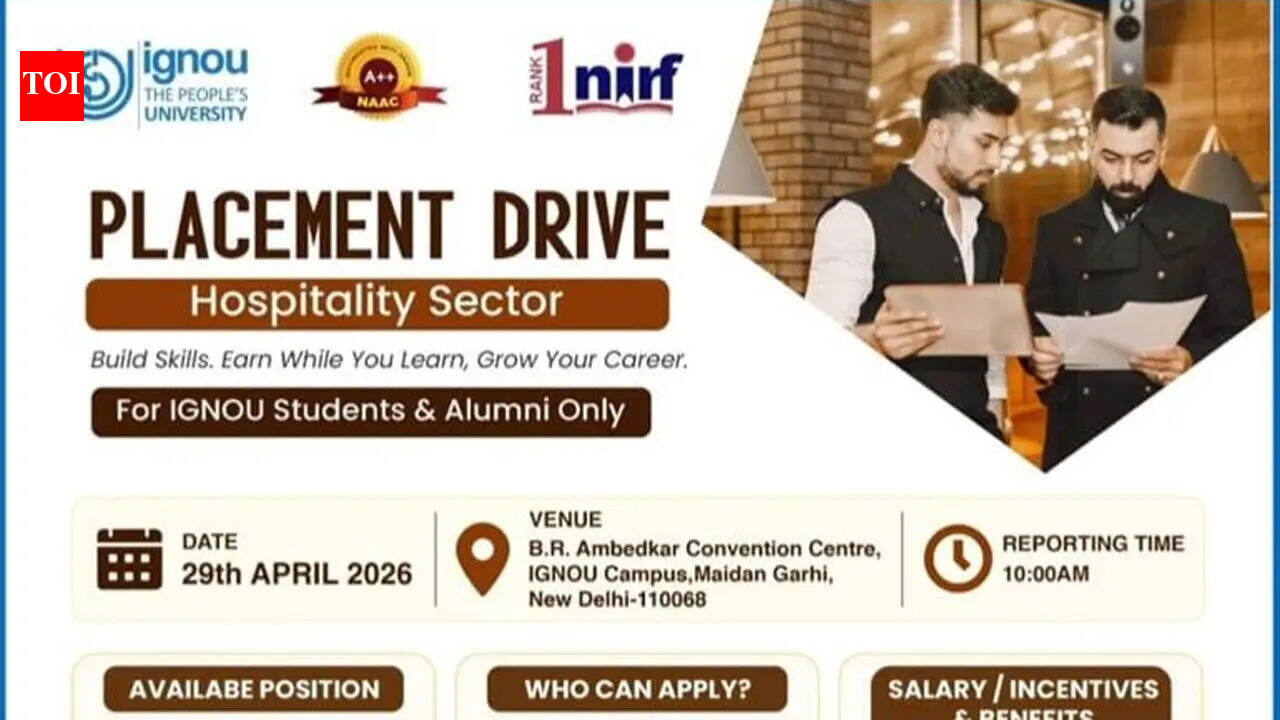 Ignou campus drive opens 200 vacancies for graduates and 12th pass candidates this week