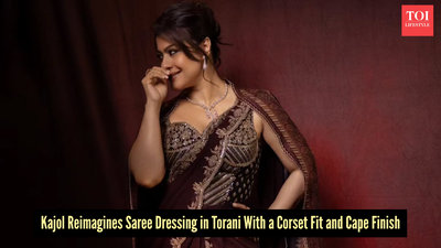 Kajol just rewrote the saree rules in a pre-draped Torani look with a corset and cape - but is this still traditional?