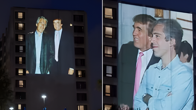 'Dog that hasn't barked is Trump': Epstein claim projected at DC hotel ahead of president's media dinner
