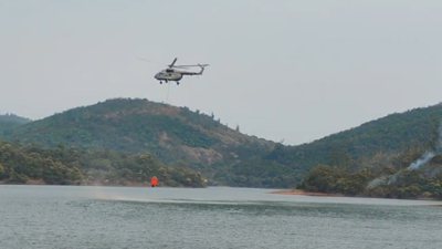 IAF uses chopper with Bambi bucket to douse forest fire in the Nilgiris