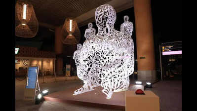Art meets arrival at Bengaluru airport, as 16ft sculpture proves instant hit