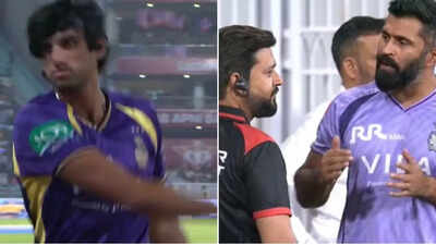  KKR coach Abhishek Nayar confronts fourth umpire after Angkrish Raghuvanshi's dismissal- Watch