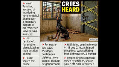 Crime scene sealed, but not hearts:Cops rescue murder accused’s dog