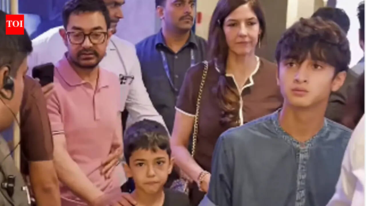 Aamir Khan and girlfriend Gauri Spratt turn Junaid Khan and Sai Pallavi's 'Ek Din' event into family affair; star couple attends event with their sons - WATCH