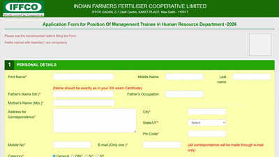IFFCO invites applications for management trainee HR posts; check details and direct link here