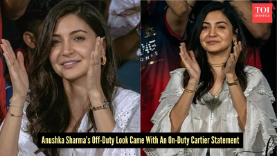 Anushka Sharma said 'keep it casual' and then dropped lakhs on a Cartier watch with a Rs 17k white top at the RCB vs GT match