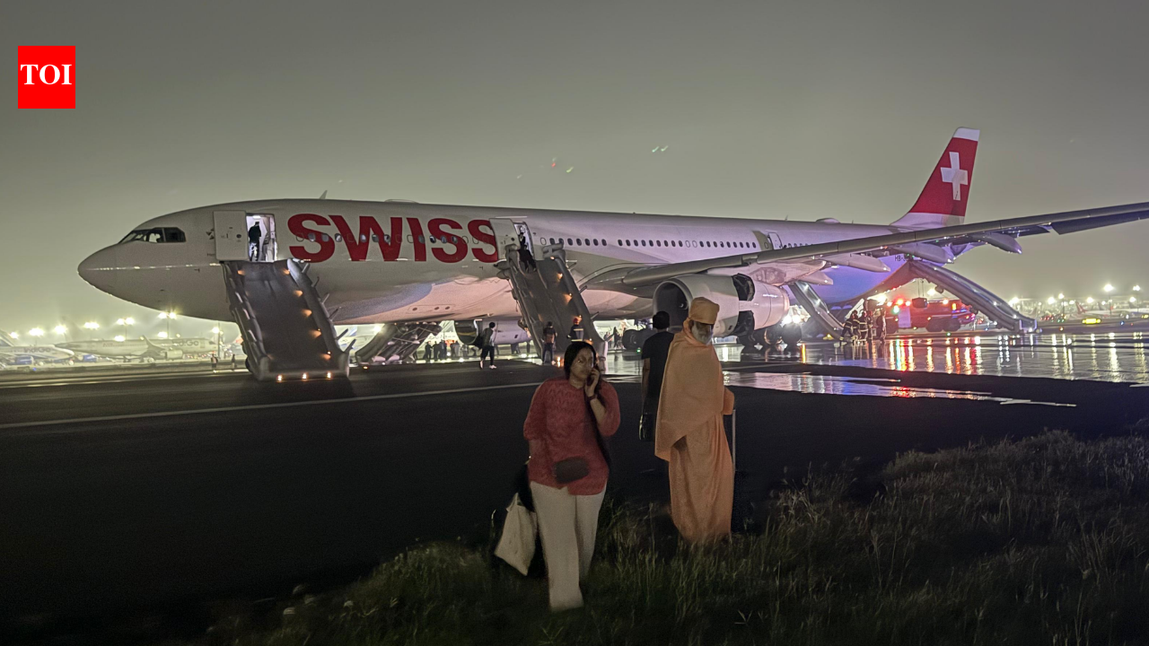 SWISS Delhi-Zurich flight horror: Engine on fire, jammed exit door, botched evacuation; passenger says IGI teams ran like ‘headless chicken’ | Delhi News - The Times of India