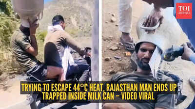 Trying to escape 44°C heat, Rajasthan man ends up trapped inside milk can – video viral