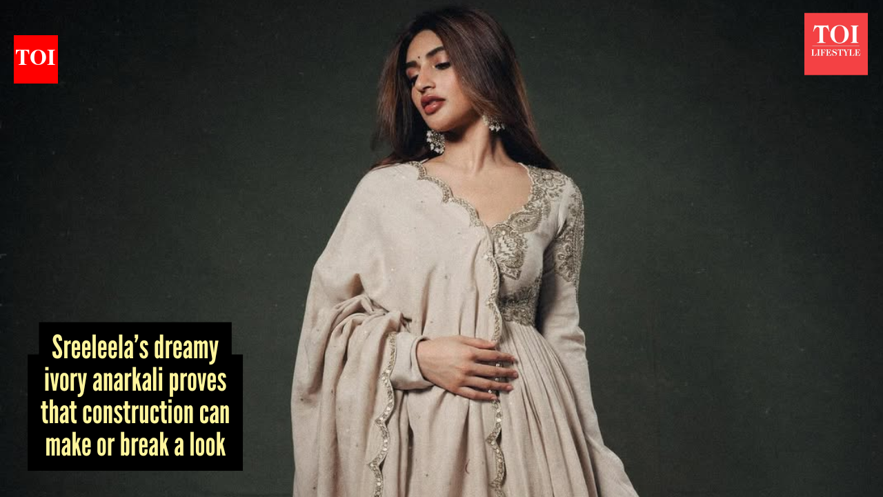 Sreeleela’s ivory anarkali looks dreamy until you realise it’s the construction doing all the heavy lifting