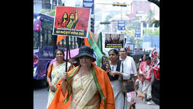 Women’s Reservation Bill: BJP Mahila Morcha holds protest march against Congress