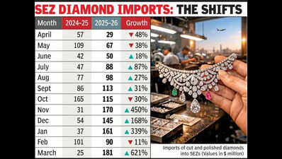 Spike in SEZ polished diamond imports raises eyebrows