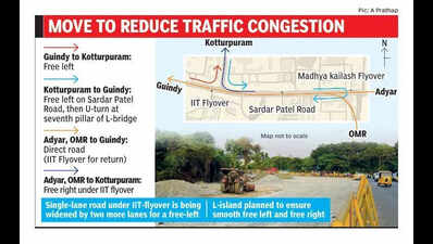 Gandhi Mandapam junction near IIT Madras to soon be signal-free as highways department completes the widening of Chennai’s Sardar Patel Road