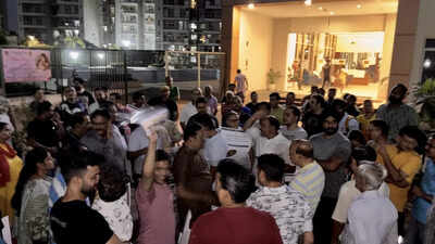 Condo residents protest builder’s inaction over safety, infra failures