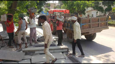 Debris lying on roads for days, DTCP begins cleanup in Palam Vihar