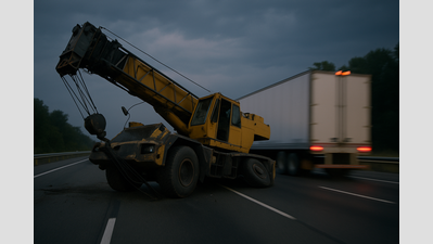 Truck crashes into crane on NH-8, operator dies