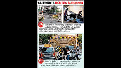 Abrupt closure of Old Manish Nagar underpass throws traffic out of gear