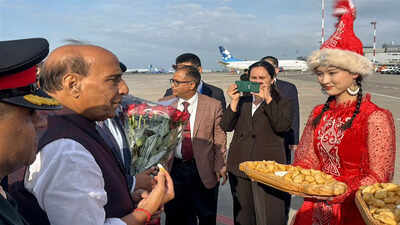 Rajnath lands in Kyrgyzstan to attend SCO def ministers meet, may discuss West Asia crisis