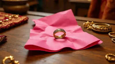 Why are gold ornaments sold wrapped in pink paper?