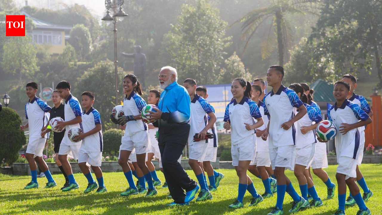 PM Modi joins youngsters for friendly football game in Gangtok during Sikkim visit; shares pictures