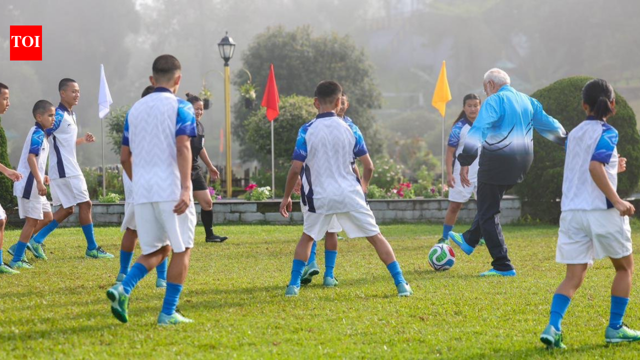 Watch: PM Modi plays football in Gangtok; showcases dribbling skills, scores goal