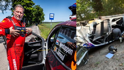 Jos Verstappen, father of Max Verstappen, walks away unhurt from horror crash at Rallye de Wallonie