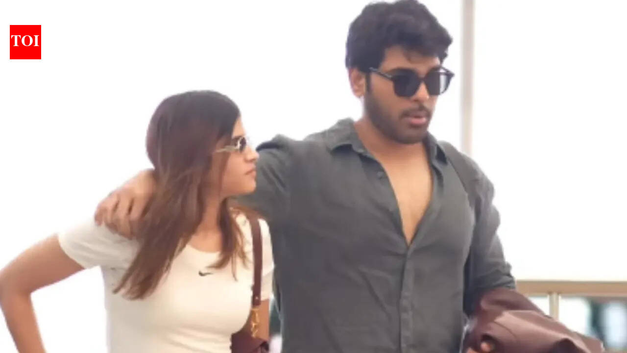 Newly wed Allu Sirish spotted with wife Nayanika Reddy; Airport look turns heads