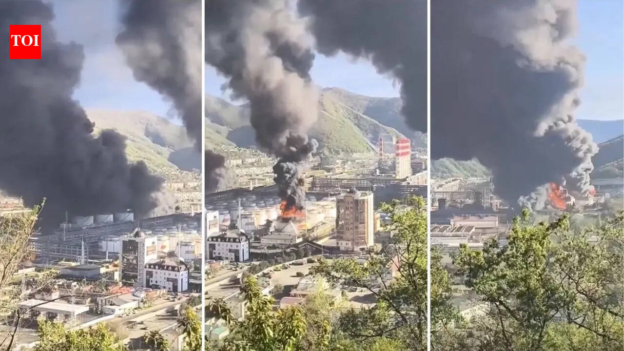 Watch: Fire erupts at Russia’s Tuapse refinery after Ukraine drone attack, nearby buildings evacuated