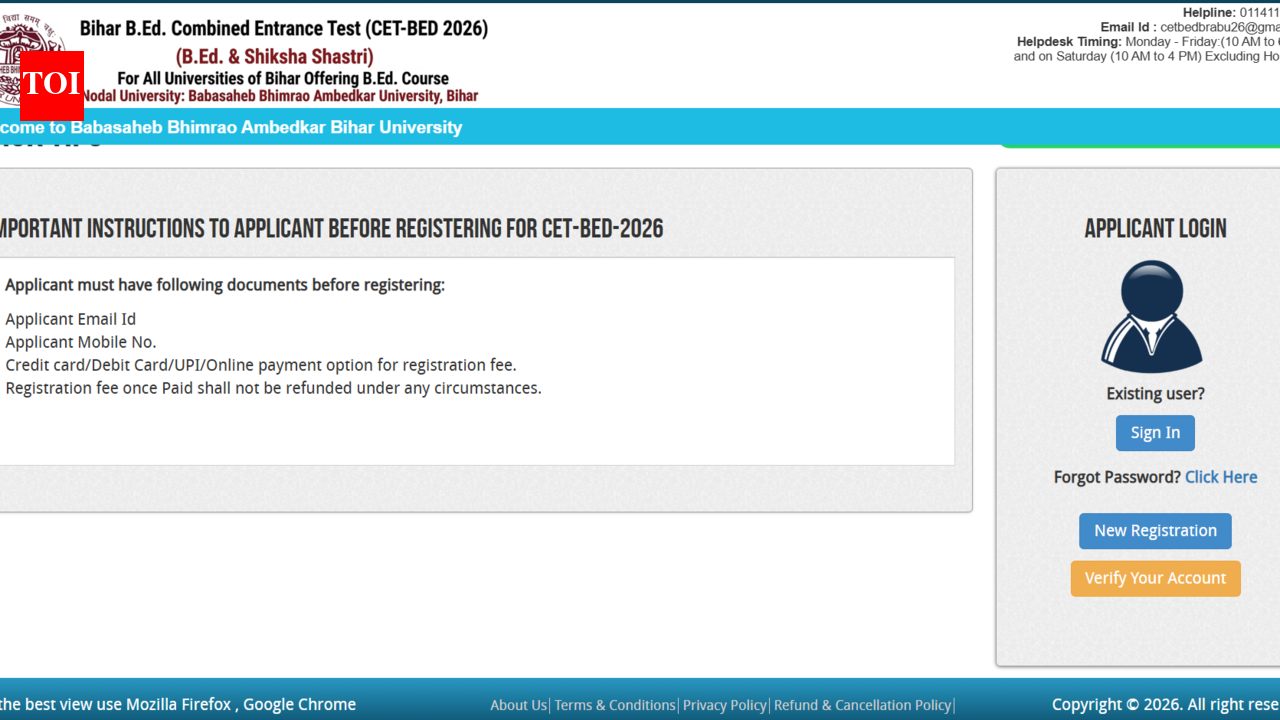 Bihar BEd CET registrations 2026 begin: Check direct link to apply here