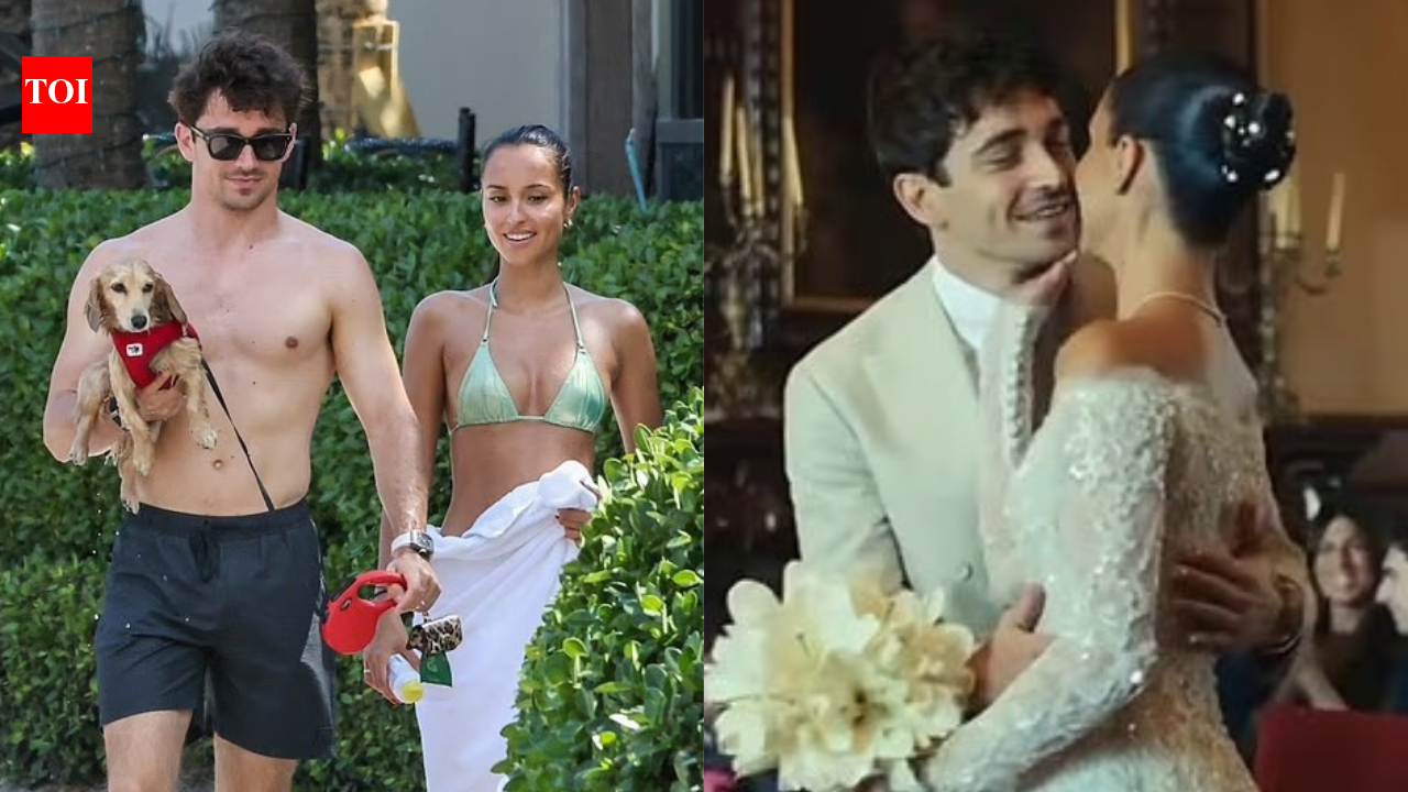 Charles Leclerc goes shirtless with wife Alexandra Saint on Miami beach before F1 return