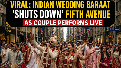  Indian wedding <i>baraat </i>‘shuts down’ Fifth Avenue as couple performs live