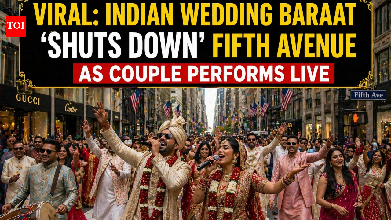 Viral: Indian wedding baraat ‘shuts down’ Fifth Avenue as couple performs live