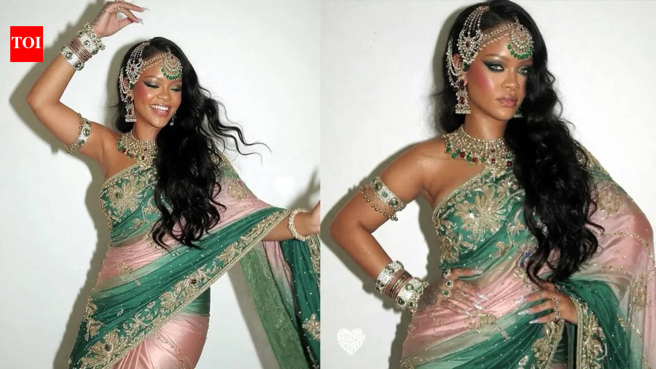 Rihanna stuns in a saree; singer's glamorous Desi look goes viral after Mumbai visit - WATCH