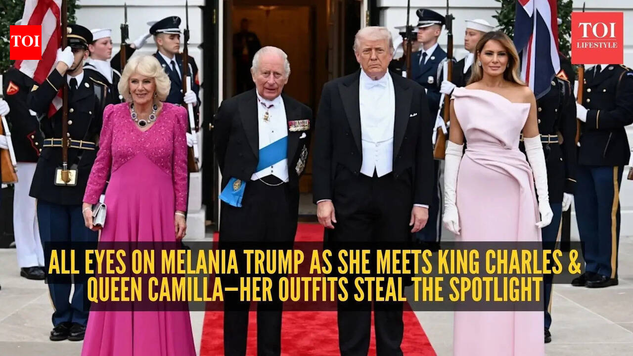 Melania Trump meets King Charles and Queen Camilla in style and her looks are going viral