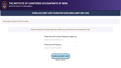 ICAI CA Foundation May 2026 admit card released at eservices.icai.org: Direct link to download hall ticket here