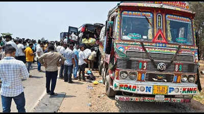 Bus rams tanker, truck; 3 dead
